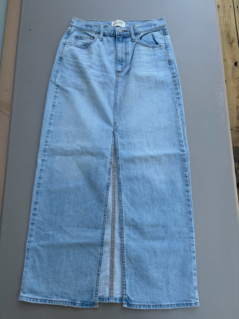 Denim Maxi Skirt - Light Wash 6